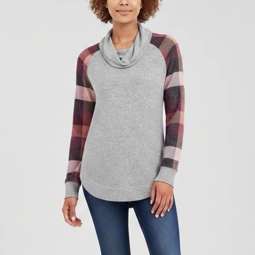 maurices Women’s Size M Cowl Neck Heather Gray Pullover Sweater